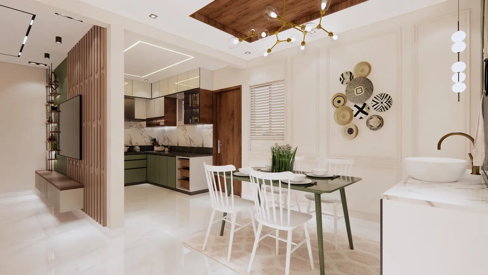 Kitchen and dining pass-through